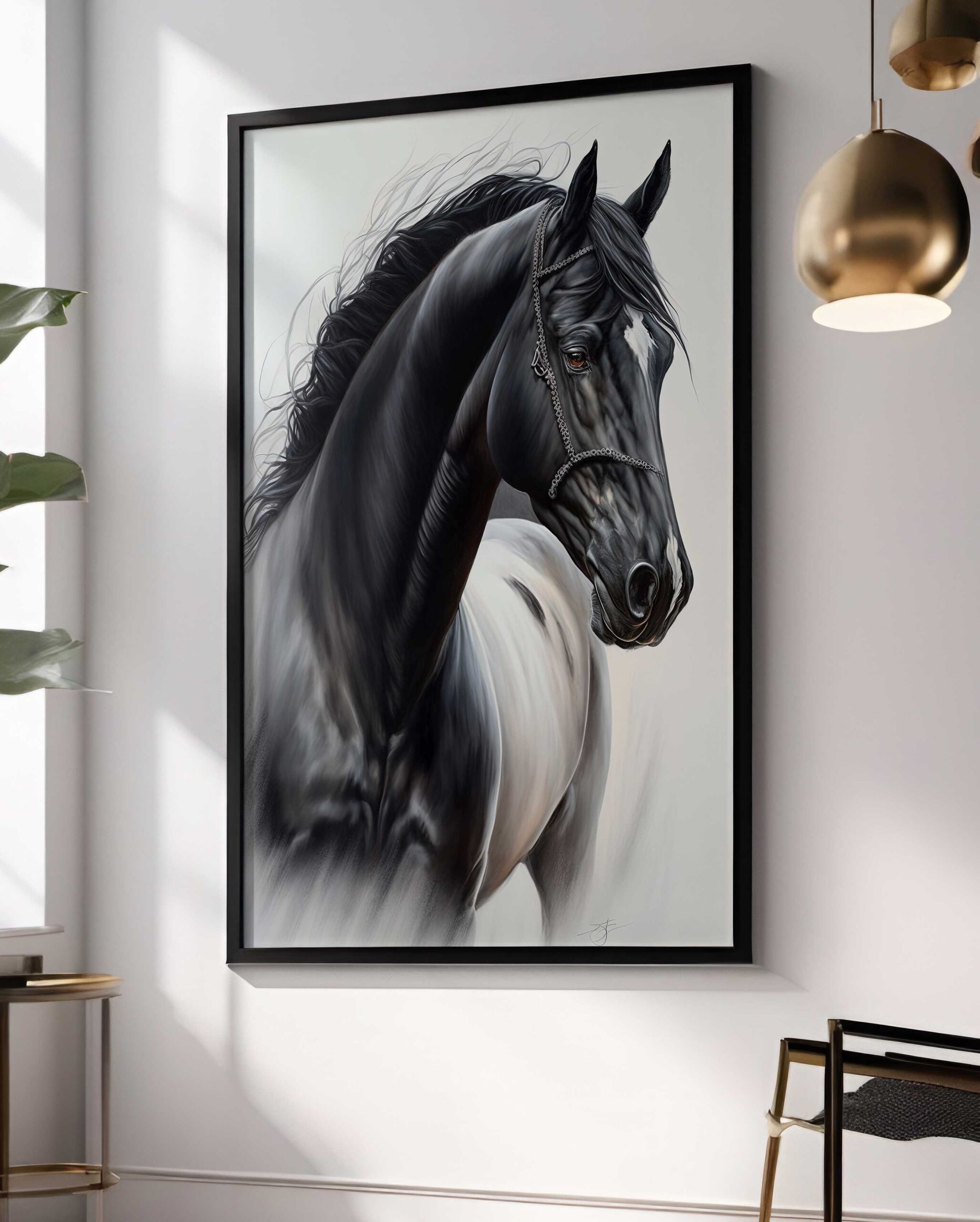D0 QUADRO UM BELO CAVALO PRETO - Imagem 1