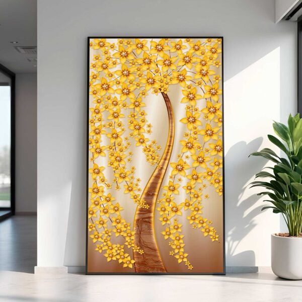 QUADRO EM LINDA ILUSTRAÇÃO DE ARVORE VERTICAL