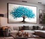 QUADRO UMA ÁRVORE DE DECORAÇÃO AZUL VIOLETA - Imagem 5