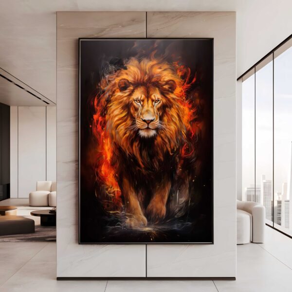 QUADRO PODEROSO E ESTILOSO LEÃO