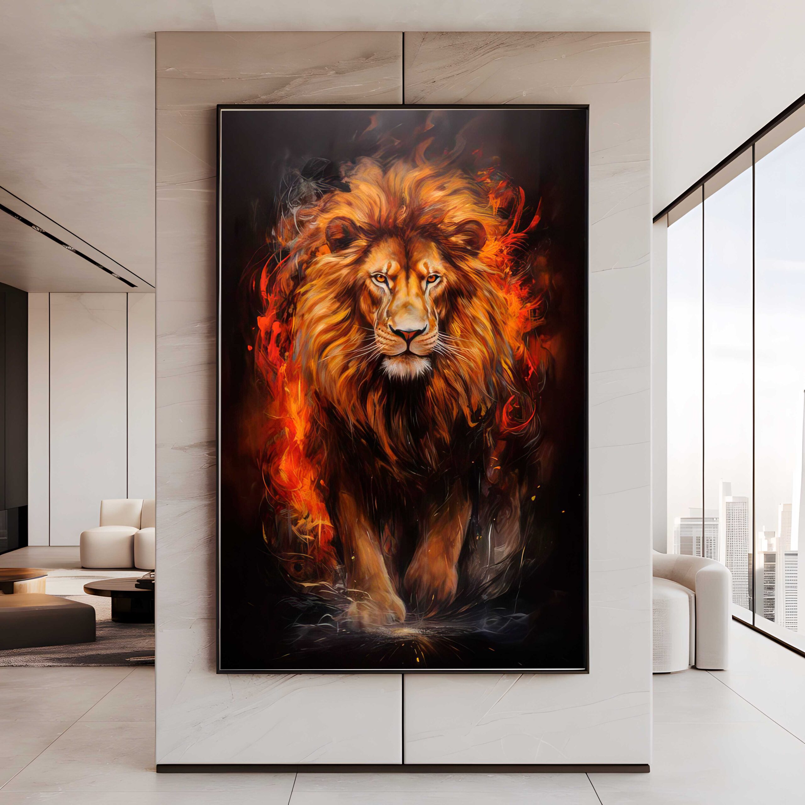 D1 QUADRO PODEROSO E ESTILOSO LEÃO - Imagem 1