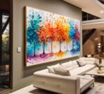 QUADRO ABSTRATOS COM ARVORES EM BELAS CORES - Imagem 5