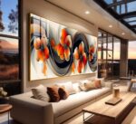 QUADRO EM LINDA ARTE ABSTRATA COM ROSAS VERMELHAS - Imagem 5