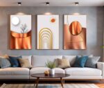 CONJUNTO ABSTRATO PAISAGEM DOURADA - Imagem 5