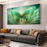 QUADRO ILUSTRAÇÃO COM BORBOLETA EM TONS VERDES - Imagem 5