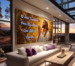 QUADRO JESUS EM ORAÇÃO COM FRASE  BIBLICA - Imagem 5