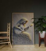QUADRO EM ARTE BELA MULHER COM VIOLÃO - Imagem 5