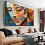 QUADRO EM ARTE PINTURA ABSTRATA DE UM ROSTO - Imagem 4