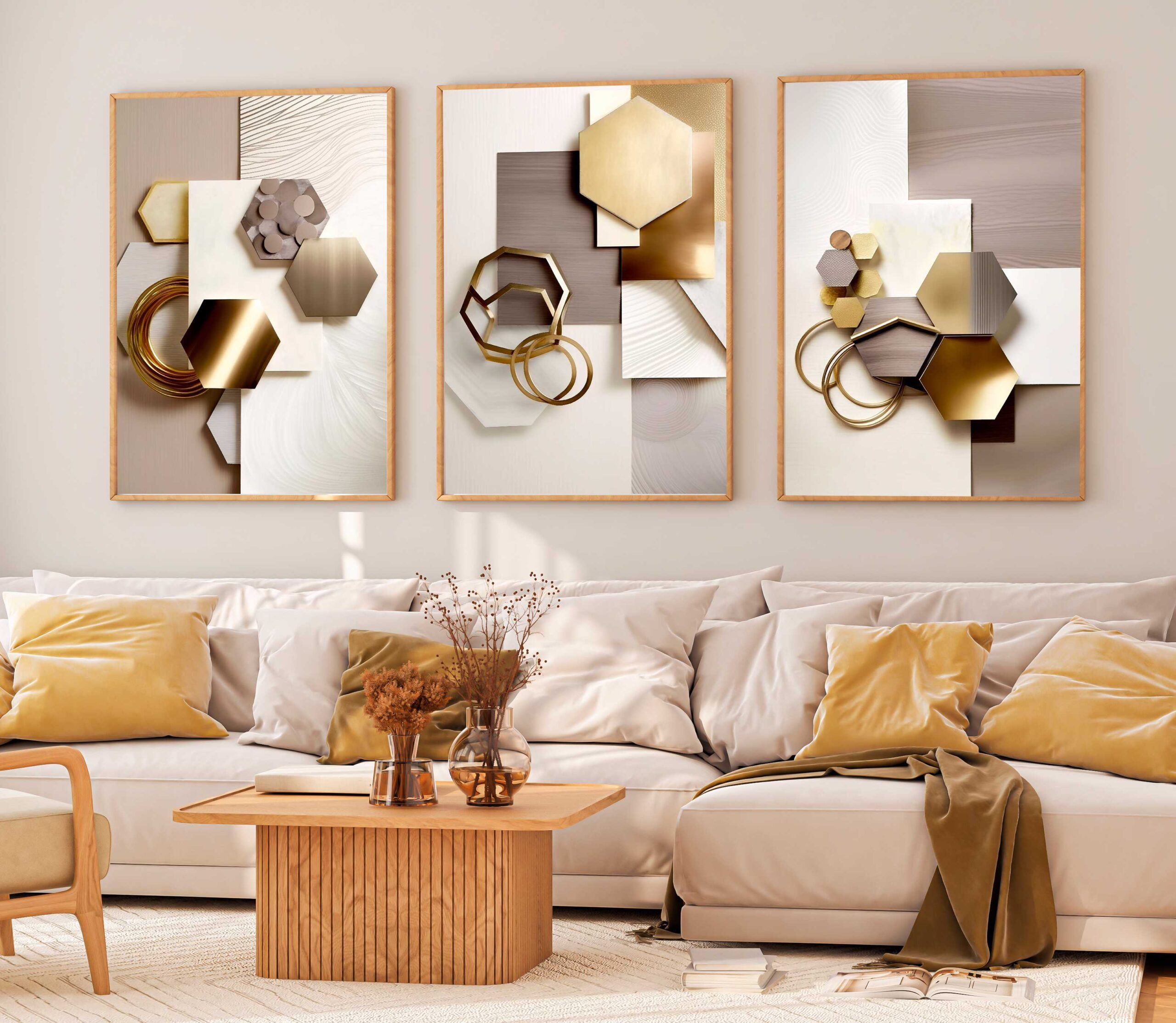 D2 (2) CONJUNTO 3D ABSTRATOS GEOMETRICOS 3D - Imagem 1