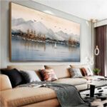 QUADRO EM PINTURA DE BELA PAISAGEM ABSTRATA - Imagem 5