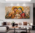 QUADRO ARTE PINTURA SAGRADA FAMILIA - Imagem 5