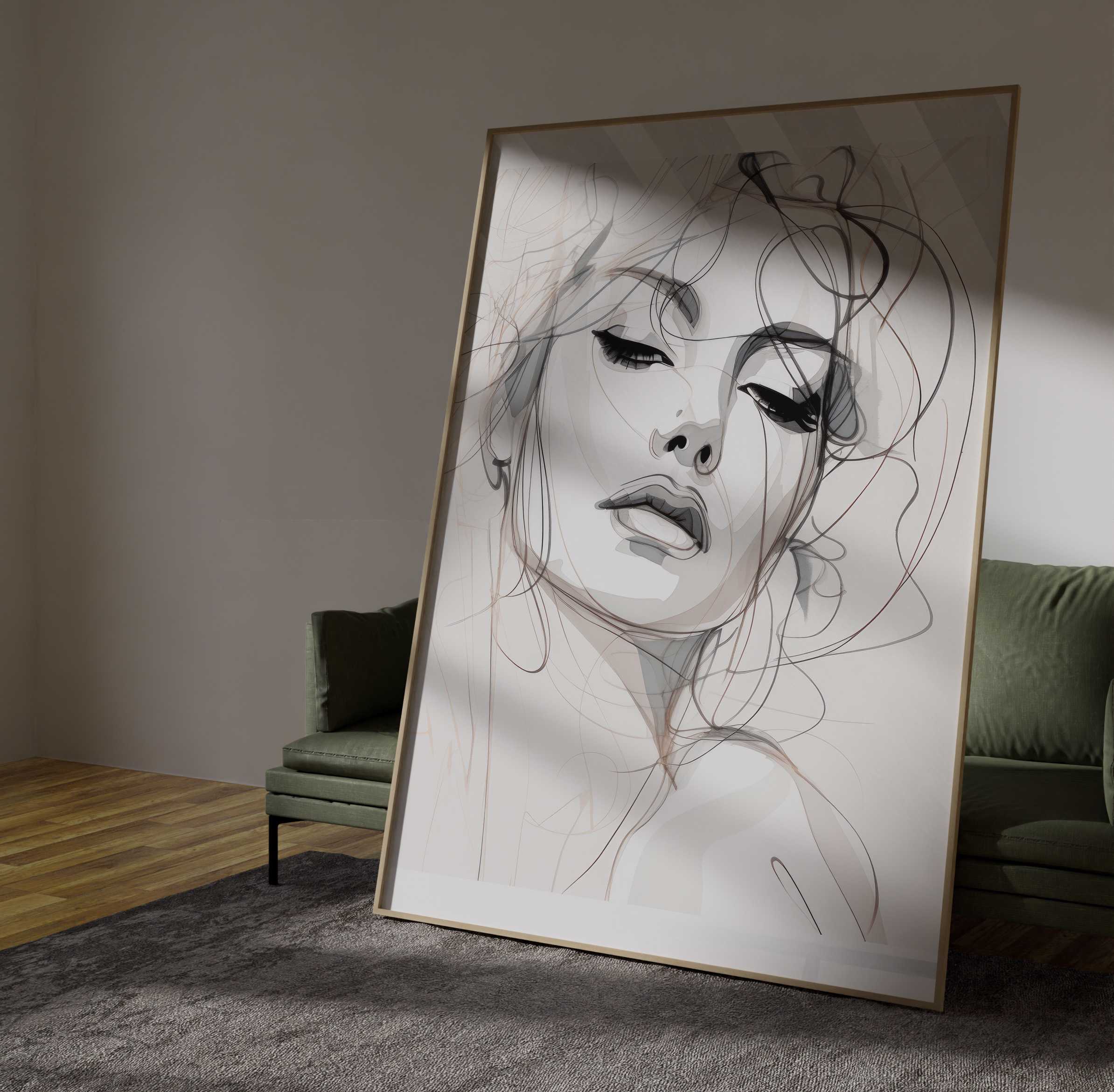 D3 QUADRO ARTE EM DESENHO MINIMALISTA - Imagem 1