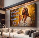 QUADRO JESUS EM ORAÇÃO COM FRASE  BIBLICA - Imagem 4