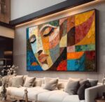 QUADRO EM ARTE PINTURA ABSTRATA DE UM ROSTO - Imagem 3