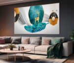 QUADRO EM BELA ARTE DE DECORAÇÃO MODERNA EM 3D - Imagem 4