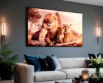 QUADRO UMA LINDA FAMILIA DE LEÕES