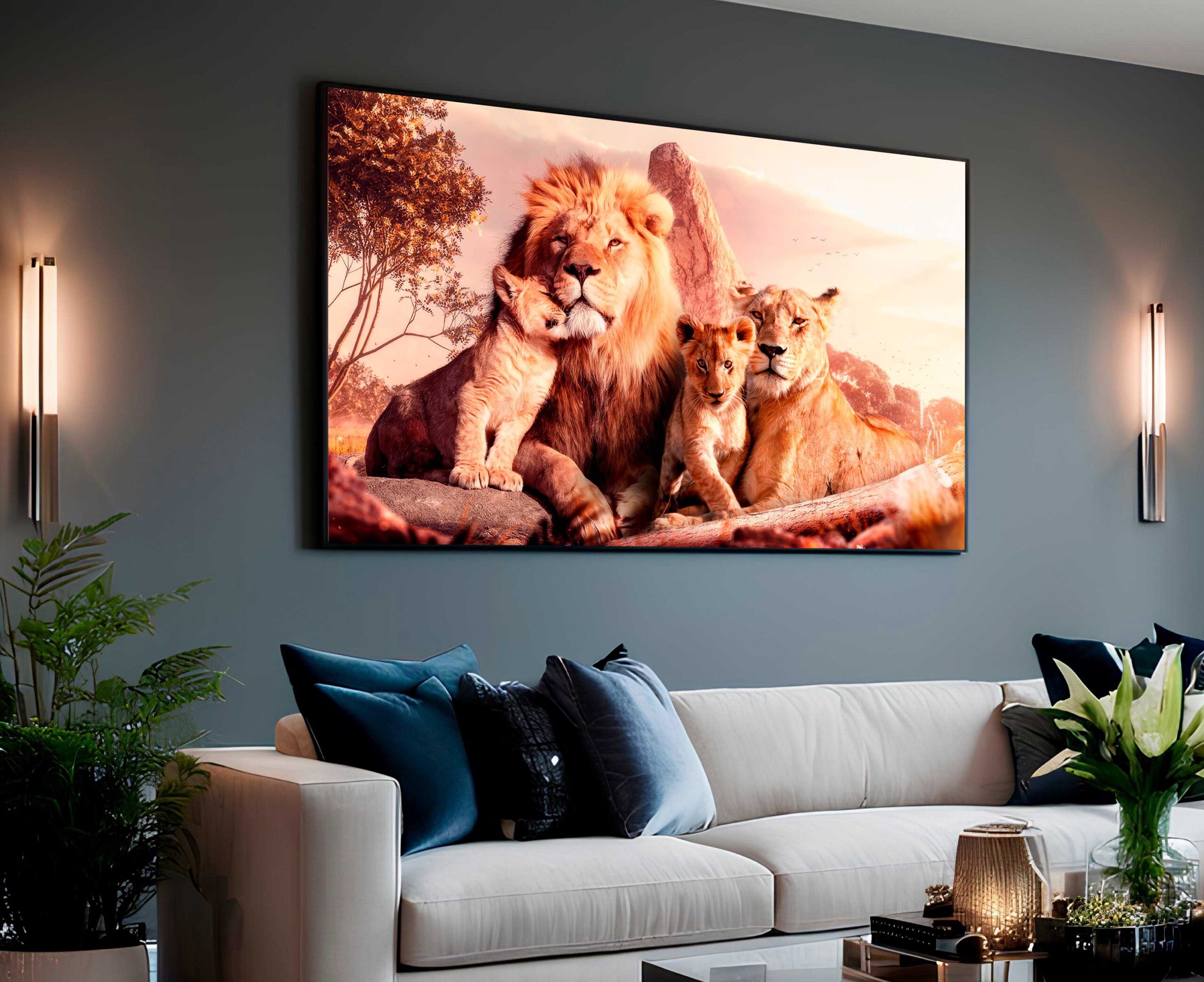 D3 QUADRO UMA LINDA FAMILIA DE LEÕES - Imagem 1
