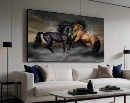 QUADRO ARTE UM CASAL DE CAVALOS