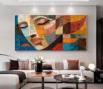 QUADRO EM ARTE PINTURA ABSTRATA DE UM ROSTO - Imagem 2