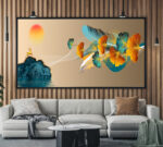 QUADRO EM PAISAGEM COM FOLHAGEM DE ILUSTRAÇÃO MODERNA - Imagem 2