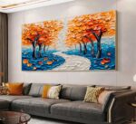 QUADRO ARTE CAMINHO COM ARVORES ABSTRATAS - Imagem 2
