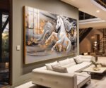 QUADRO BELO CAVALO EM ABSTRATOS MODERNOS - Imagem 2