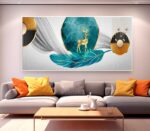QUADRO EM BELA ARTE DE DECORAÇÃO MODERNA EM 3D - Imagem 3