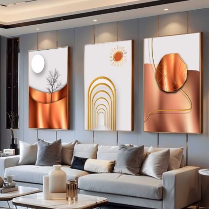 CONJUNTO ABSTRATO PAISAGEM DOURADA