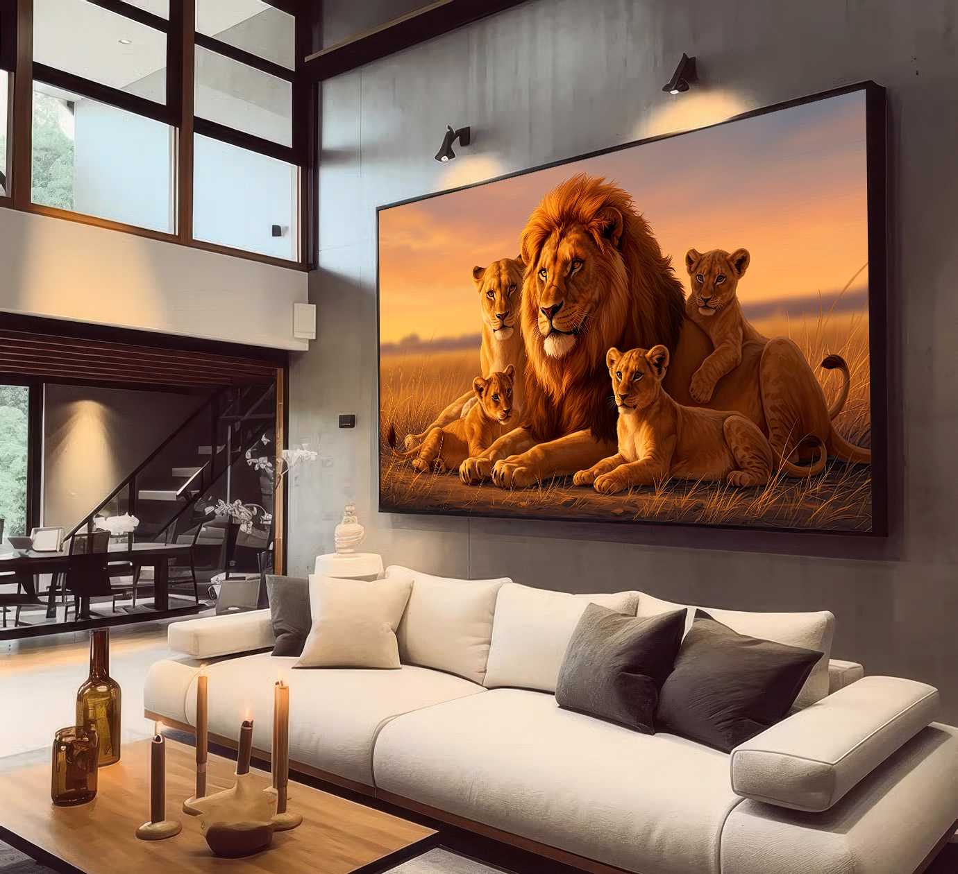 D4 QUADRO EM LINDA FAMILIA DE LEÕES - Imagem 1