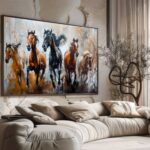 QUADRO ABSTRATO EM PINTURA DE CAVALOS