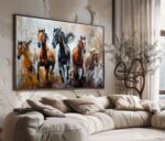 QUADRO ABSTRATO EM PINTURA DE CAVALOS