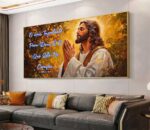 QUADRO JESUS EM ORAÇÃO COM FRASE  BIBLICA - Imagem 2