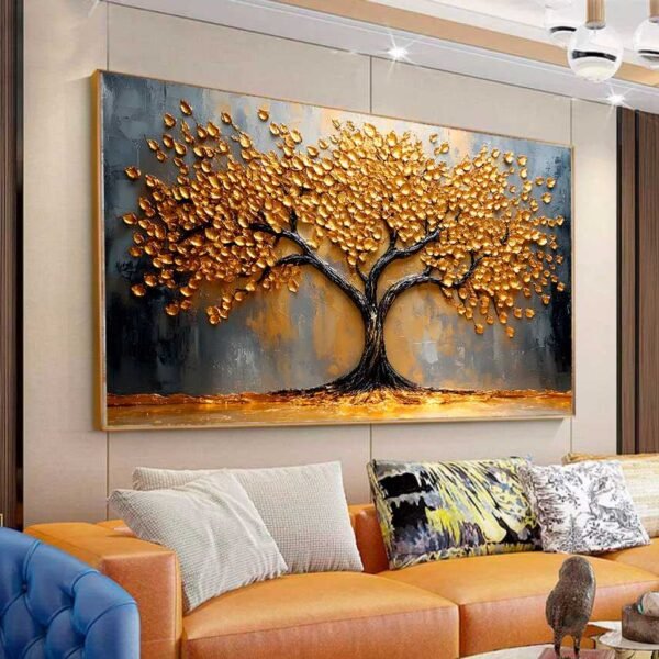 QUADRO PINTURA EM BELA ÁRVORE ABSTRATA