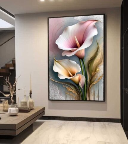 QUADRO FLOR COPO DE LEITE DECOR