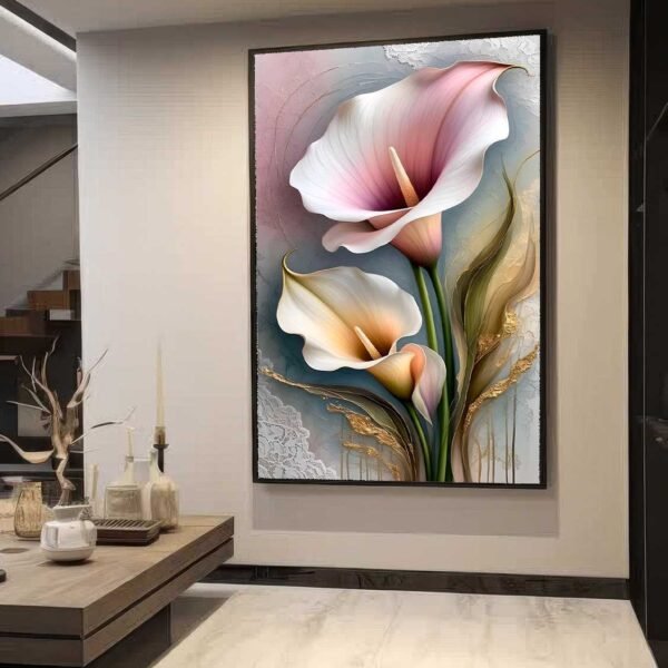 QUADRO FLOR COPO DE LEITE DECOR