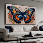 QUADRO UMA BORBOLETA EM ARTE DIGITAL DECOR