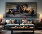 QUADRO ARTE UM CASAL DE CAVALOS - Imagem 2