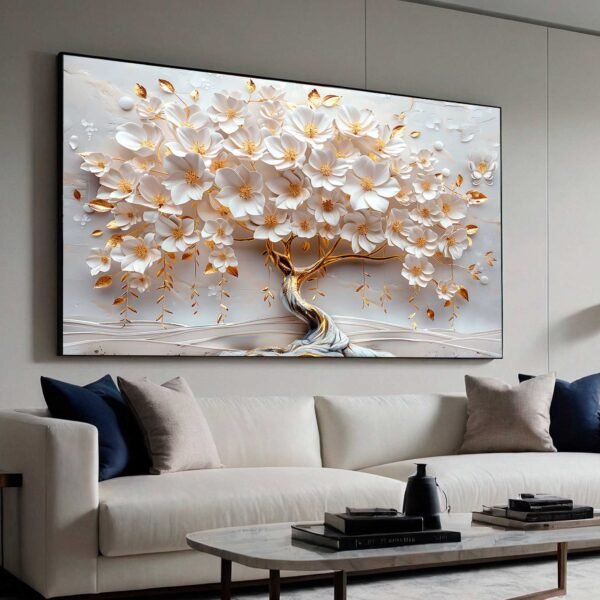 QUADRO UMA BELA ÁRVORE EM DOURADO