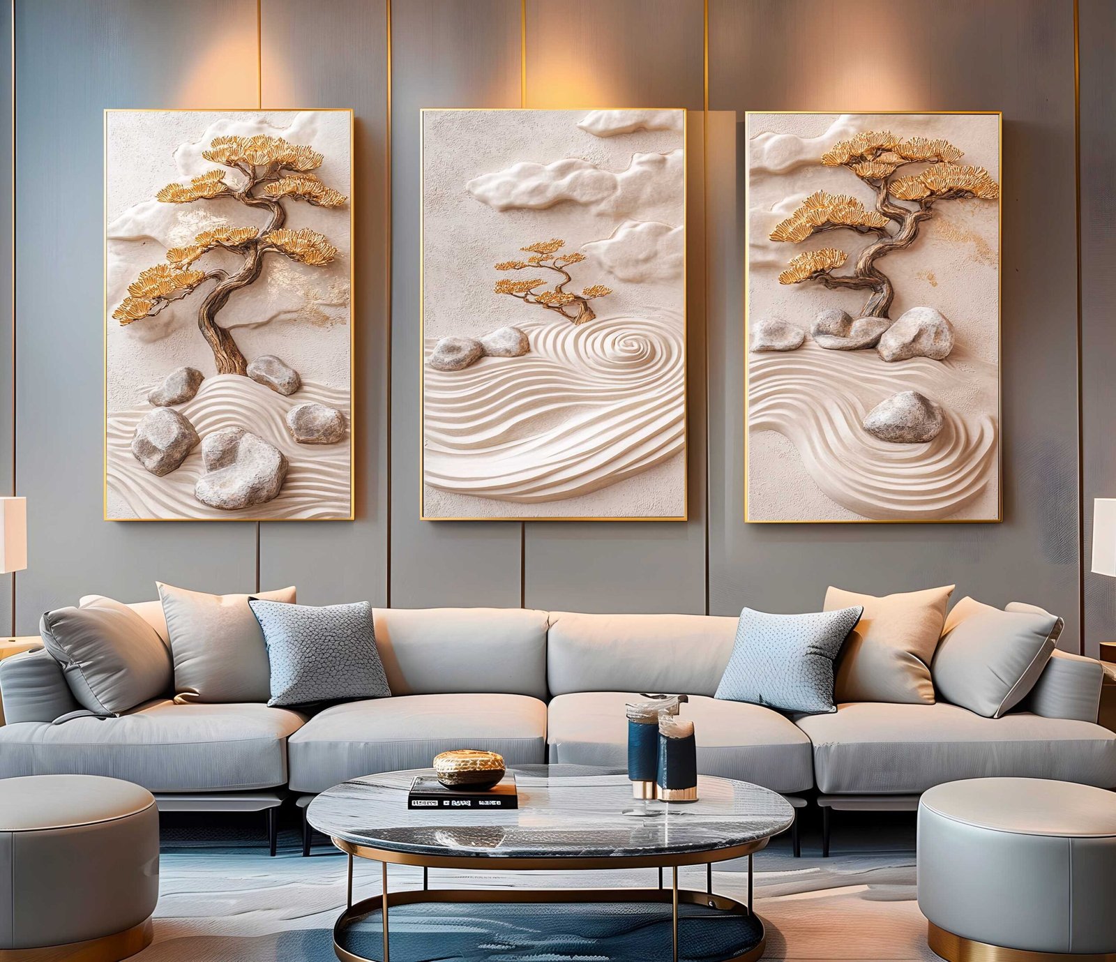 D5 CONJUNTO ARTE ABSTRATA MODERNA 3D