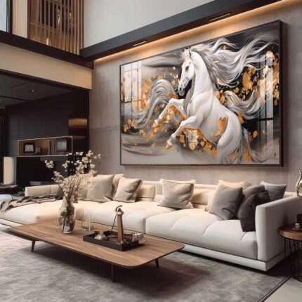 QUADRO BELO CAVALO EM ABSTRATOS MODERNOS