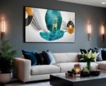 QUADRO EM BELA ARTE DE DECORAÇÃO MODERNA EM 3D - Imagem 2
