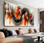 QUADRO EM LINDA ARTE ABSTRATA COM ROSAS VERMELHAS