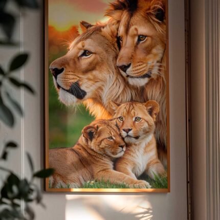 QUADRO VERTICAL A FAMILIA DO REI LEÃO