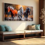 QUADRO CAVALOS ABSTRATOS DECOR