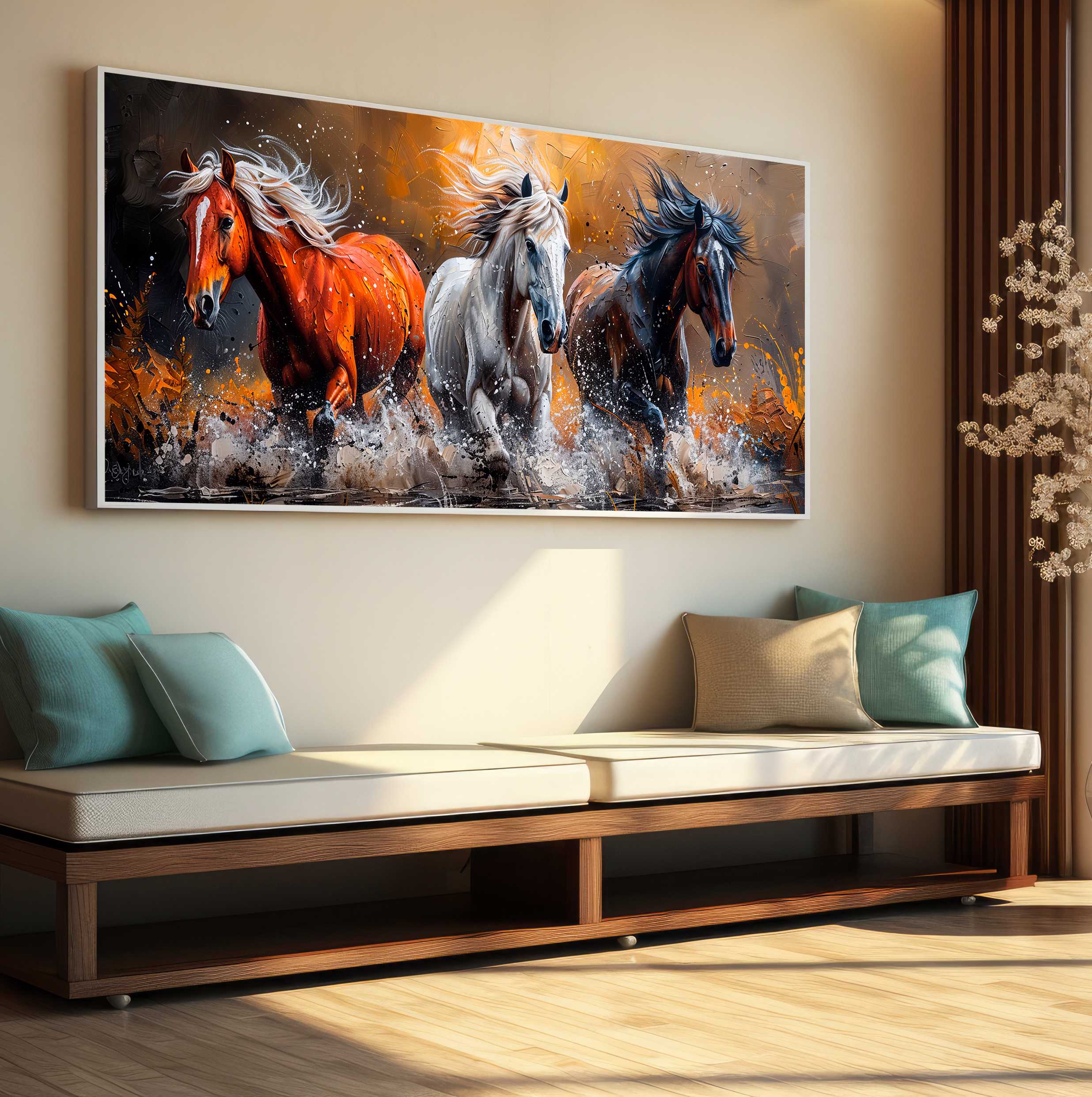 D5 QUADRO CAVALOS ABSTRATOS DECOR - Imagem 1