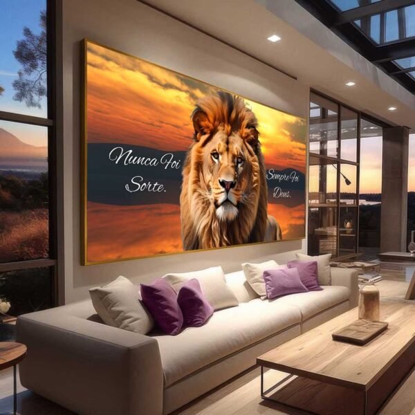QUADRO LEAO COM FRASES