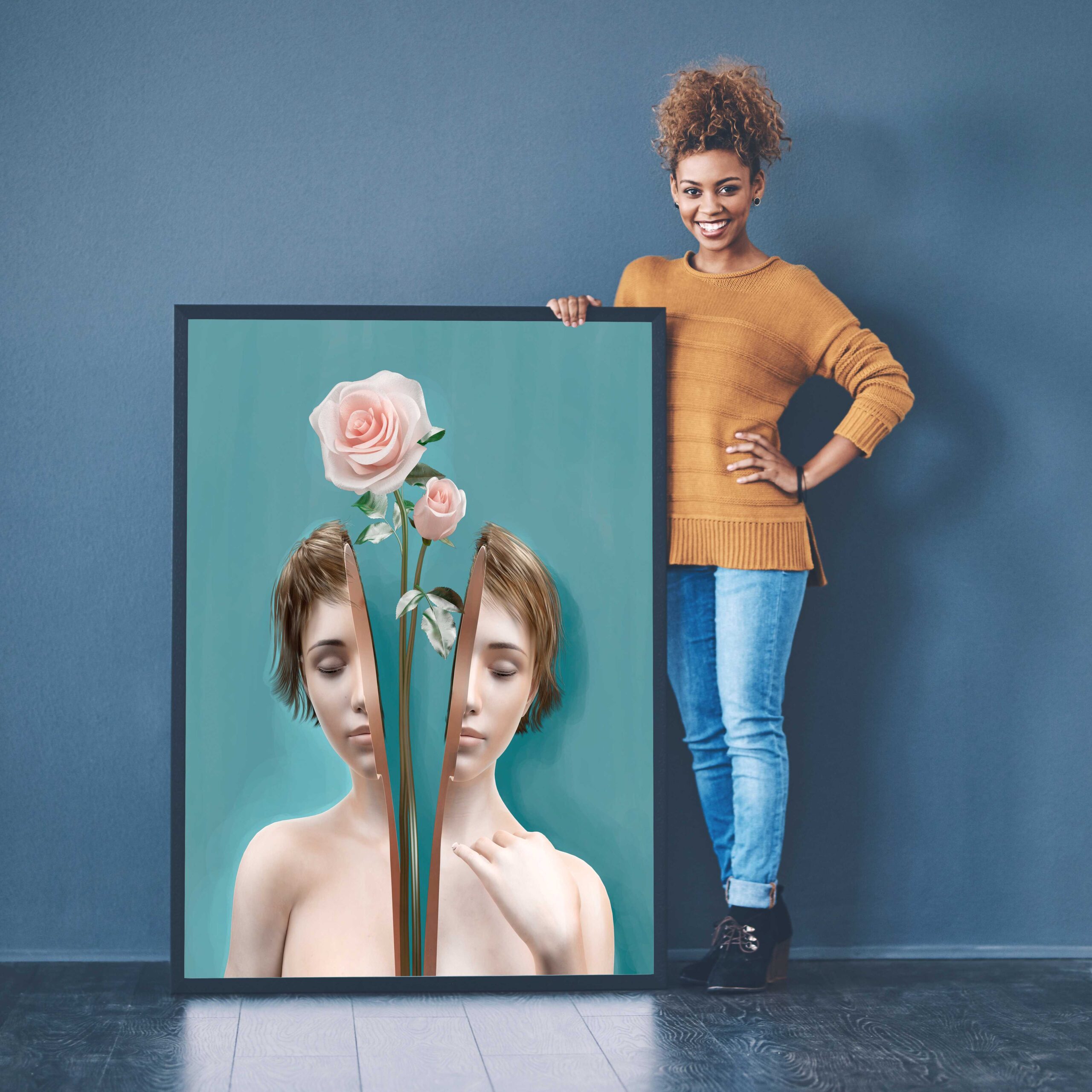 D5 QUADRO EM ARTE MINIMALISTA DIVIDIDA - Imagem 1