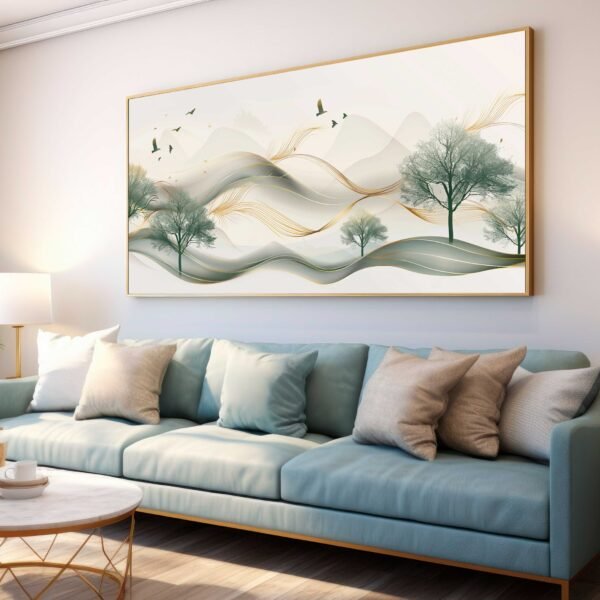 QUADRO EM BELA PAISAGEM EM ARTE ABSTRATA