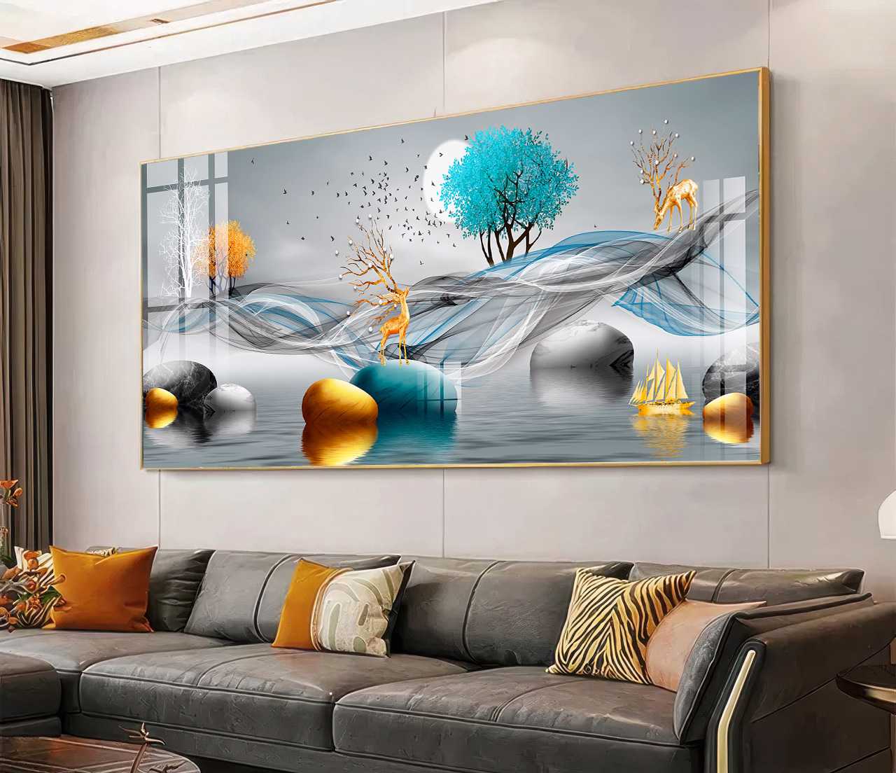 D5 QUADRO EM BELA ARTE DIGITAL ABSTRATA DECOR - Imagem 1