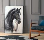 QUADRO UM BELO CAVALO PRETO - Imagem 4